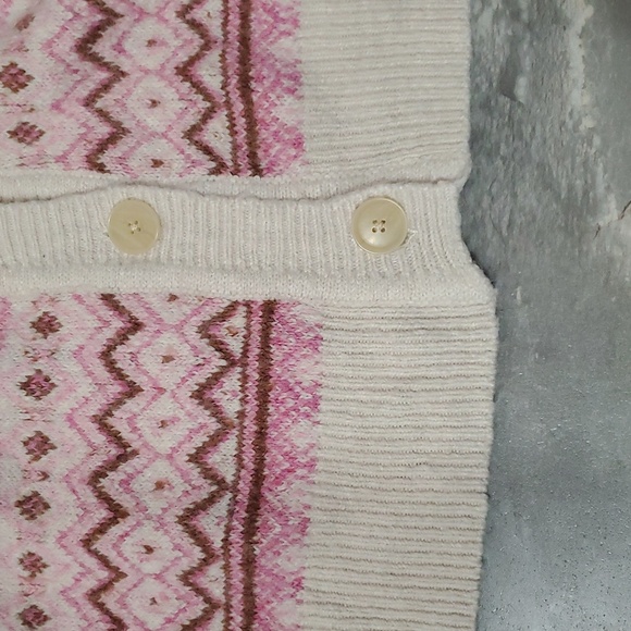 Twik by Simons short cardigan. Buttons. Long sleeves. Fair Isle / Nordic. Size L - Picture 10 of 10